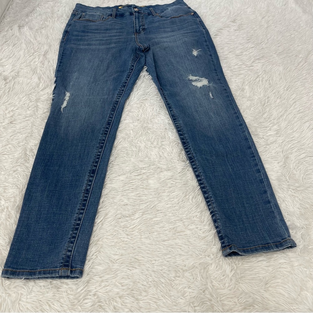 SEVEN 7 Classic Blue Distressed Denim Jeans WOMENS SIZE 16